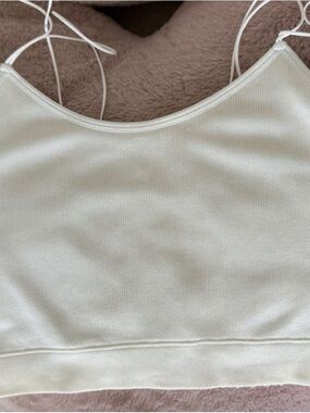 Ivory Lace Back Ribbed Bralette